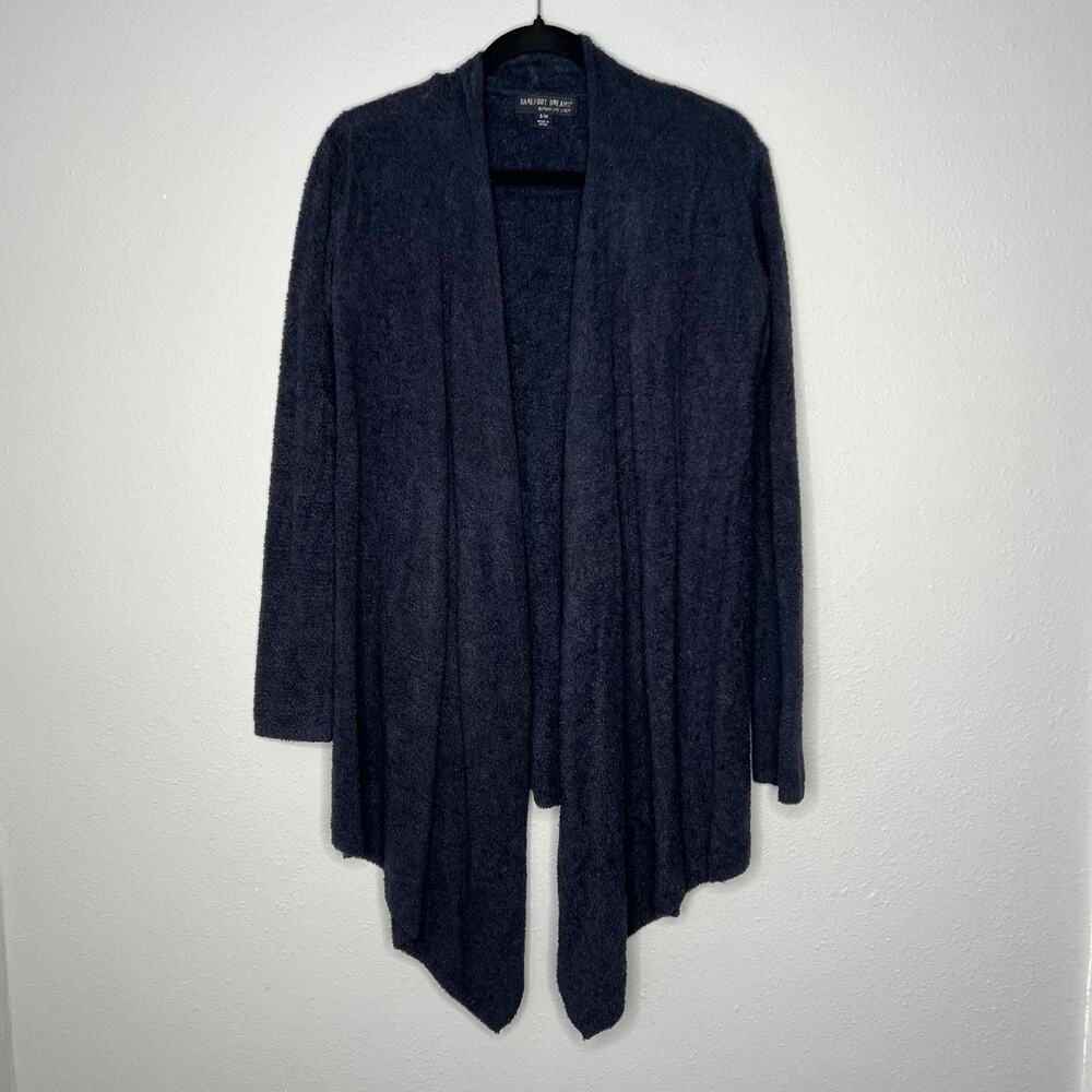 Barefoot Dreams Navy Blue Bamboo Chic Lite Knit Cardigan Women's Size S/M